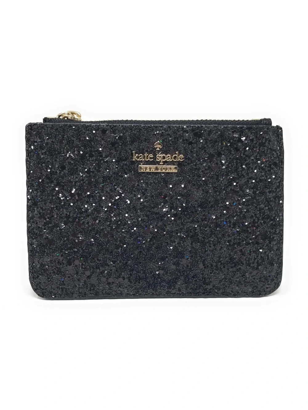 Kate Spade New York Laurel Way Bitsy Black Glitter Coin Pouch - NWT